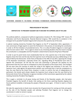 rwanda emphatic no to president kagame`s bid to