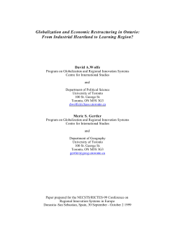 Globalization and Economic Restructuring in Ontario: From
