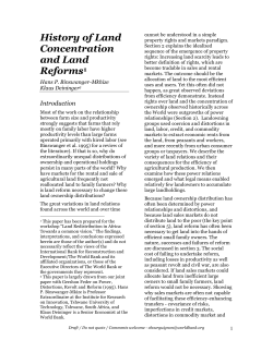 History of Land Concentration and Land Reforms1
