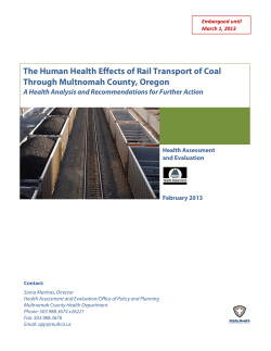 The Human Health Effects of Rail Transport of Coal