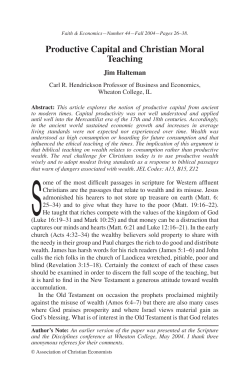 Productive Capital and Christian Moral Teaching