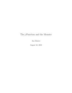 The j-Function and the Monster