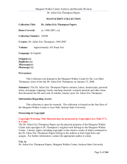 Scope and Content - Jackson State University