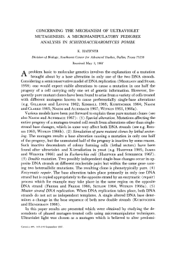 ANALYSIS IN SCHIZOSACCHAROMYCES POMBE and