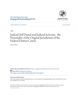 Judicial Self Denial and Judicial Activism