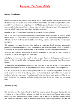 Erasmus &ndash; The Praise of Folly