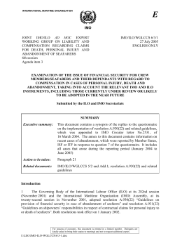 imo joint imo/ilo ad hoc expert working group on liability and