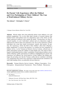 Do Parents` Life Experiences Affect the Political and Civic
