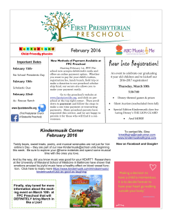 February 2016.pub - Publisher - First Presbyterian Church of