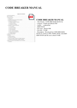 code breaker manual - bolo
