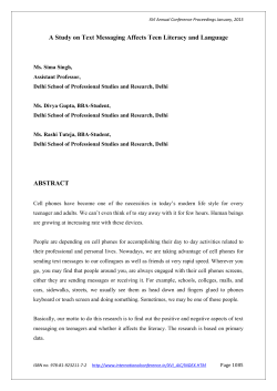 A Study on Text Messaging Affects Teen Literacy and Language