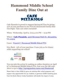 Hammond Middle School Family Dine Out at - Alexandria