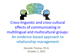 Cross-linguistic and cross-cultural effects of communicating