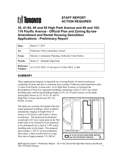 35, 41-63, 65 and 95 High Park Avenue and 66 and