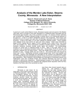 analysis of the merden lake esker, stearns county, minnesota