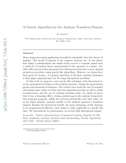 A Greedy Algorithm for the Analysis Transform Domain
