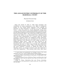 THE ANGLOCENTRIC SUPREMACY OF THE MARSHALL COURT1