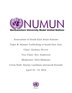 Association of South East Asian Nations Topic B: Human Trafficking