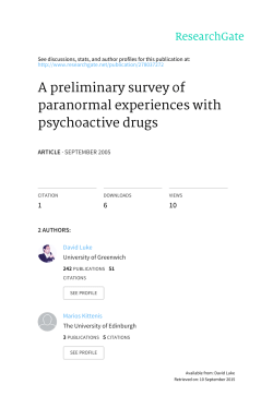 A preliminary survey of paranormal experiences with psychoactive