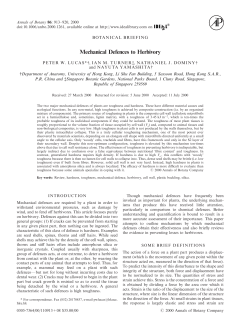 Mechanical Defences to Herbivory