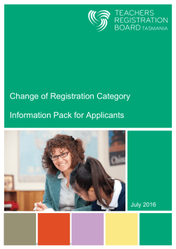 Change of Registration Category - Teachers Registration Board of