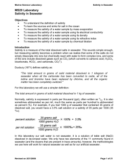 MS20 Laboratory Salinity in Seawater