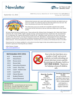 September 15, 2016 Bell Schedule 2015