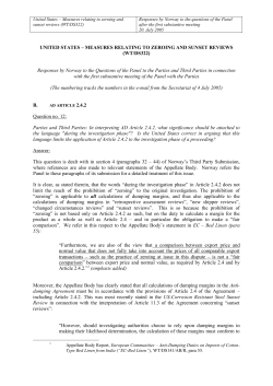 united states &ndash; measures relating to zeroing and