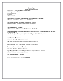 Biology Paper Sunday, September 04, 2016 True coelom is reduced