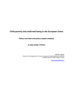 Child poverty and child-well being in the European Union