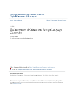 The Integration of Culture into Foreign Language Classrooms