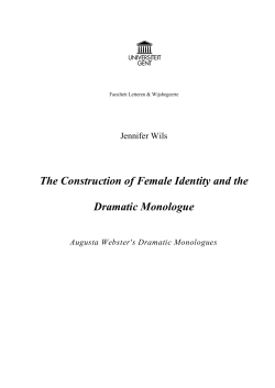 The Construction of Female Identity and the Dramatic Monologue
