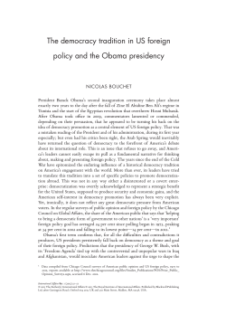 The democracy tradition in US foreign policy and the Obama