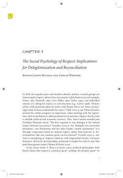 e Social Psychology of Respect