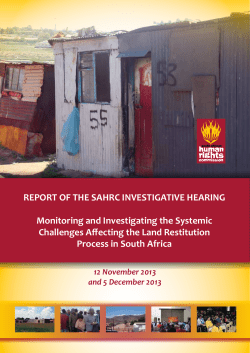 Land Restitution Report - South African Human Rights Commission