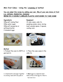 Mini-fruit Cakes &ndash; Using the `creaming in` method