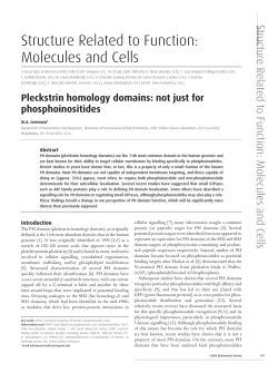 Structure Related to Function: Molecules and Cells