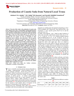 Production of Caustic Soda from Natural Local Trona