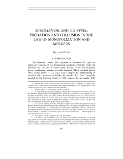 standard oil and us steel: predation and collusion in the law of