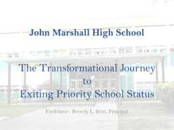 John Marshall High School Journey from Good to Great a Balancing