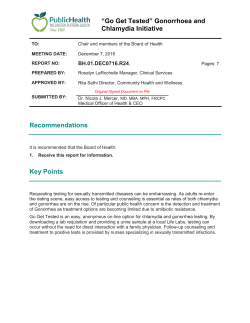 "Go Get Tested" Gonorrhoea and Chlamydia Initiative