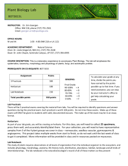 Plant Biology Lab - St. Petersburg College