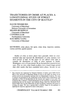TRAJECTORIES OF CRIME AT PLACES: A LONGITUDINAL STUDY