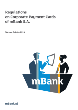 Regulations on Corporate Payment Cards of mBank S.A.