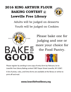 2016 KING ARTHUR FLOUR BAKING CONTEST @ Lowville Free