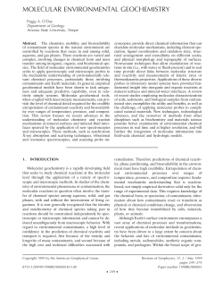 MOLECULAR ENVIRONMENTAL GEOCHEMISTRY