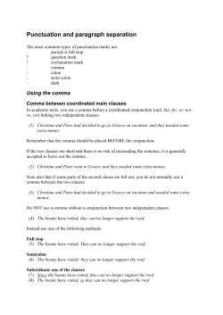 Punctuation and paragraph separation