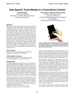 User-specific touch models in a cross-device context