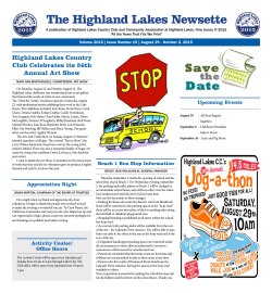 Highland Lakes Country Club Celebrates its 56th Annual Art Show