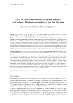 Notes on selected terricolous crustaceous lichens of Switzerland